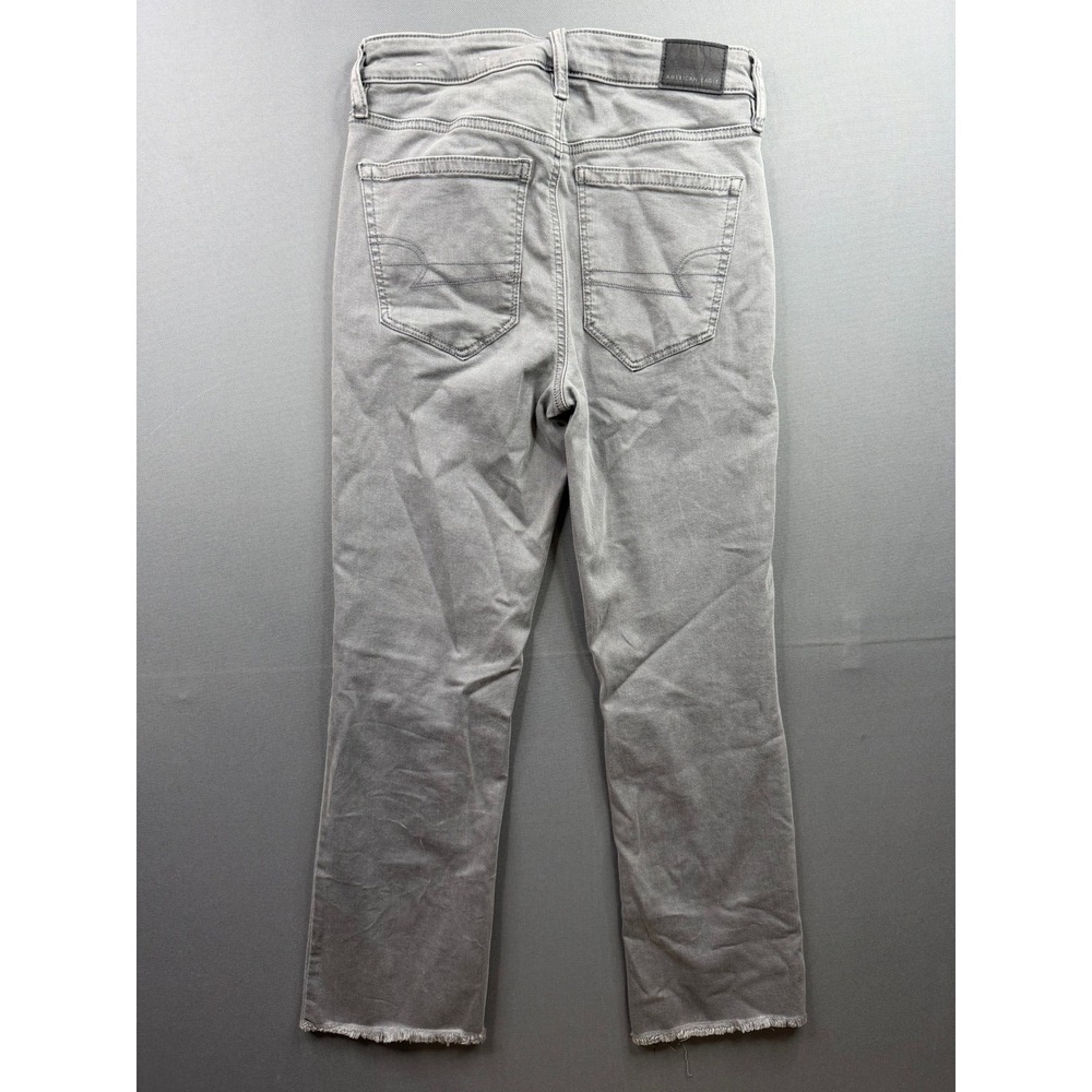 American Eagle Jeans‎ Womens Grey Hi-Rise Crop Flare Button Fly Stretch 4